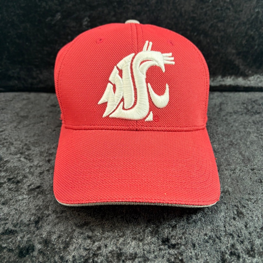 Captivating‎ WSU Washington State Cougars Hat Red Embroidered Adjustable Cap NEW